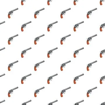 Revolver firearm weapon pattern on white background Иллюстрация