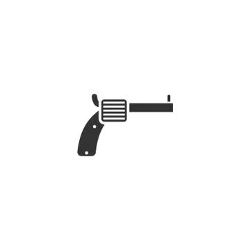 Revolver icon flat Stock Illustration