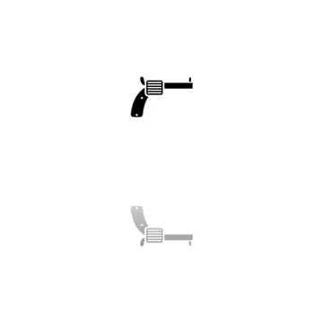 Revolver icon flat Stock Illustration