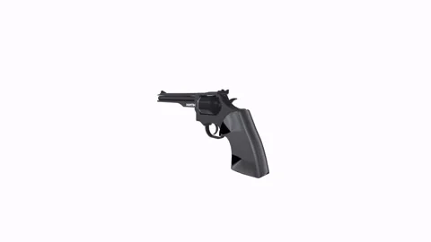 Revolver isolated on white background Stock Footage 306785370