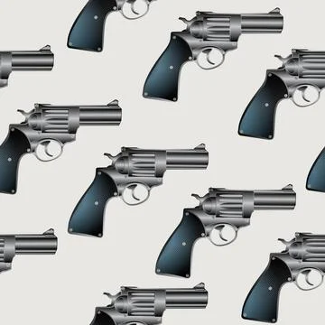 Revolver pattern Seamless background pattern with hand gun, revolver Copyr... Stock Photos