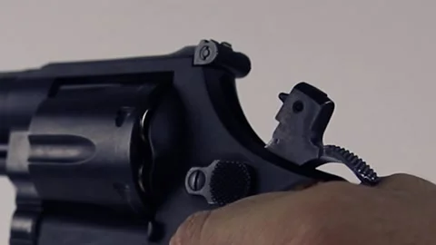 Revolver Set The Hammer Stock Footage 146669983