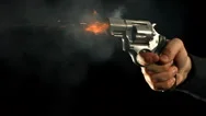 Revolver Shooting At 1000 Frames Per Second Stock Footage