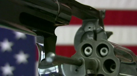 Revolver spin cylinder front 357 Magnum HD Stock Footage 86079