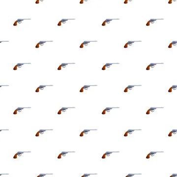 Revolver weapon seamless pattern on white background Stock Illustration