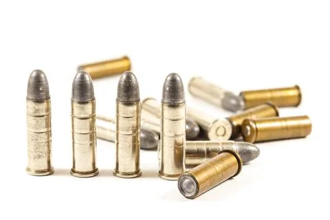 Revolver's bullets Stock Photos