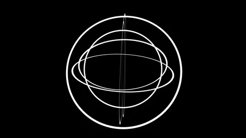 Revolving 3D gyroscope visual orientation axis stabilisation technology Stock Footage 328064965