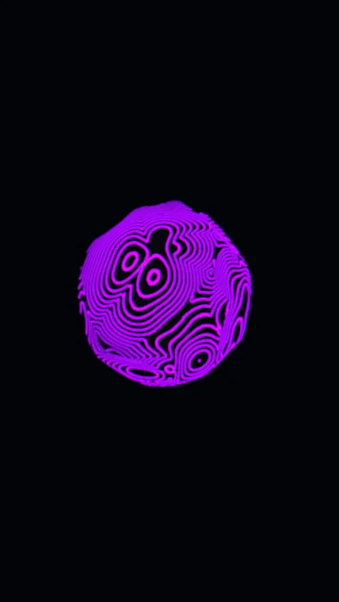 Revolving Abstract Chrome Orb with Glowing Energy, Vertical Video 9:16 4K Stock Footage 336745814