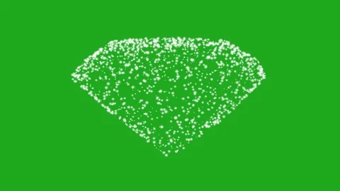 Revolving diamond shape with white particles on green screen background Stock Footage 280966834