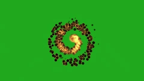 Revolving fire ball motion graphics with green screen background Stock Footage 254567653