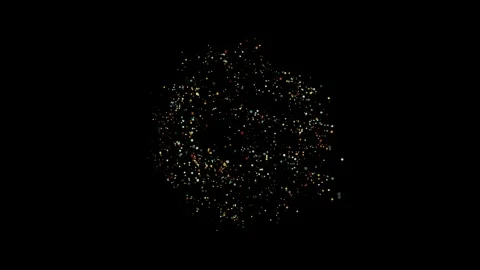 Revolving globe with glitter particles on black background Stock Footage 265750940