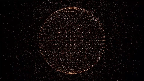 Revolving globe with shining particles on black background Stock Footage 257786775