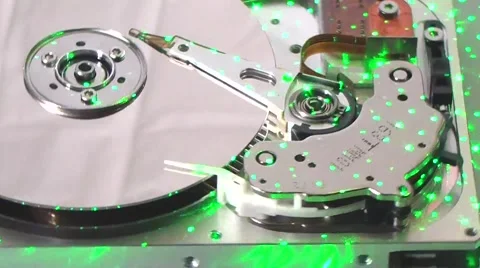 Revolving hard drive with laser effect Stock Footage 47416456