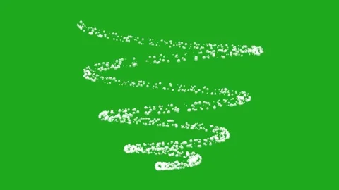 Revolving spiral shape with white particles on green screen background Stock Footage 280966836