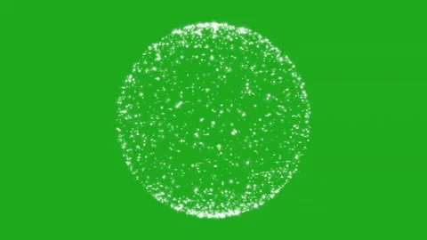 Revolving white particles globe on green screen Stock Footage 340812564