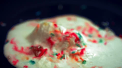 Revrse motion Time-lapse of ice-cream melting Stock Footage 35182338