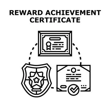 Reward achievement certificate concept vector illustration Stock Illustration