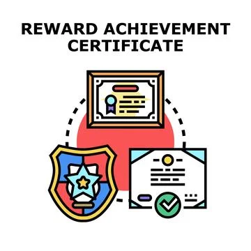 Reward achievement certificate concept vector illustration Stock Illustration