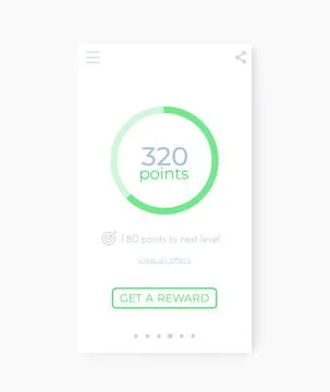 Reward app interface, mobile ui vector design 스톡 일러스트