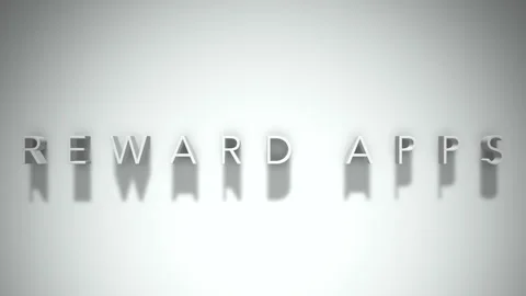 Reward apps 3D title animation with shadows on a white background Stock Footage 297801023