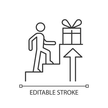 Reward based motivation linear icon Stock Illustration