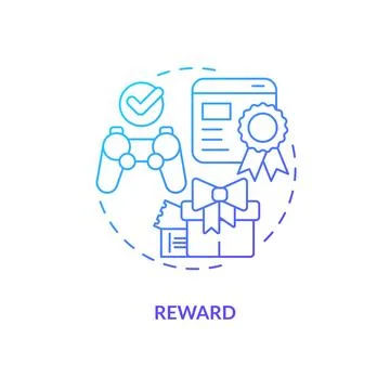 Reward blue gradient concept icon Stock Illustration