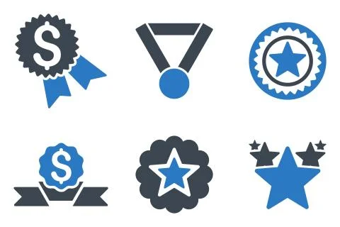 Reward Flat Vector Icons Illustrazione stock