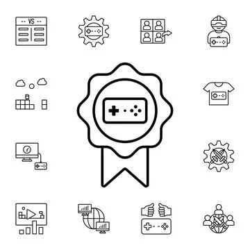 Reward, game, conference, game controller flat vector icon in esport pack イラスト素材