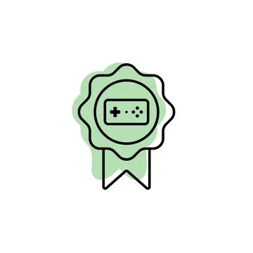 Reward, game, conference, game controller with color shadow vector icon in es Illustrazione stock