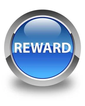 Reward glossy blue round button Stock Illustration