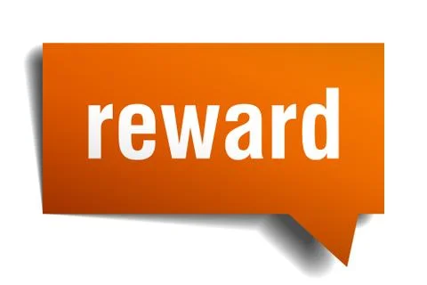 Reward orange 3d speech bubble Stock Illustration