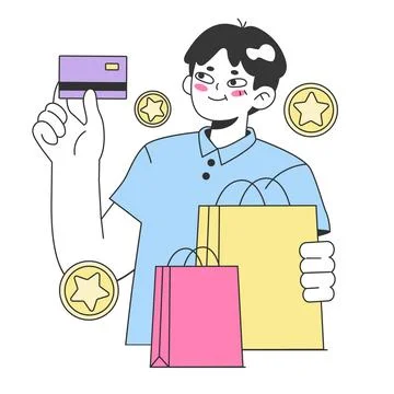 Reward points loyalty program. Commercial program for client retention Stock Illustration