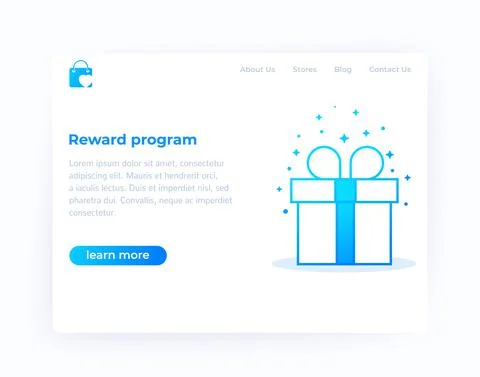 Reward program, website design, vector template イラスト素材