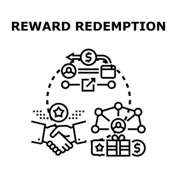 Reward redemption service program receiving bonus points 库存插图