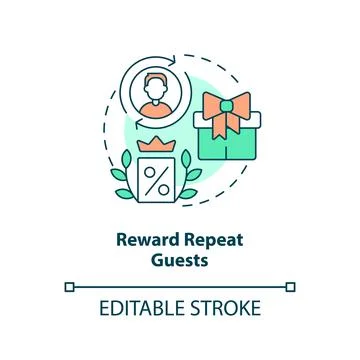 Reward repeat guests concept icon Illustrazione stock