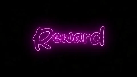 'Reward' text animation with neon glow line. Stock Footage 282576901