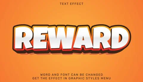 Reward text effect template in 3d design Stock Illustration