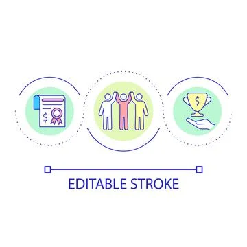 Rewarding accomplishment loop concept icon Stock Illustration