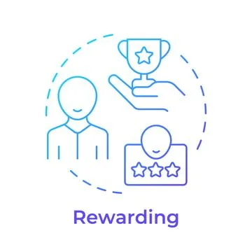 Rewarding blue gradient concept icon Stock Illustration