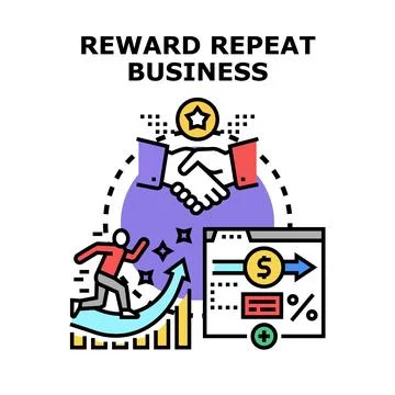 Rewarding business loyalty program for repeat customers Stock-Illustration