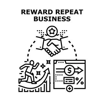 Rewarding business loyalty program for repeat customers Stock Illustration