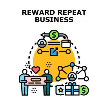 Rewarding customer loyalty program for repeat business Stock Illustration