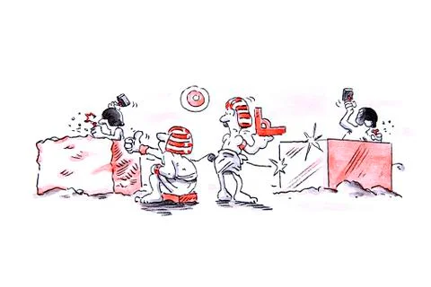 Rewarding sloppy workmanship, artwork Stock Illustration