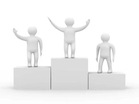 Rewarding of the winner. Isolated 3D image Stock Illustration