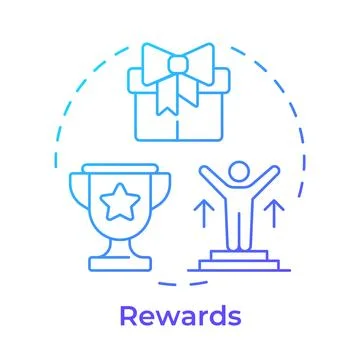 Rewards blue gradient concept icon Stock Illustration