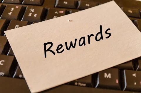 Rewards concept on keyboard background Stock Photos