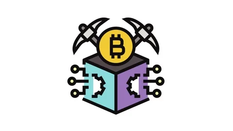 Rewards cryptocurrency mining color icon animation Stock Footage 326109568