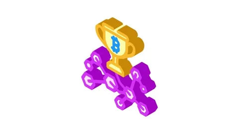 Rewards cryptocurrency mining isometric icon animation Stock Footage 327282420