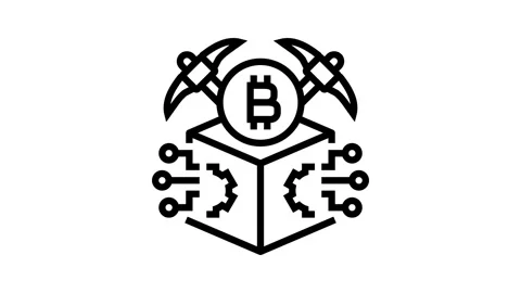 Rewards cryptocurrency mining line icon animation Stock Footage 326126896
