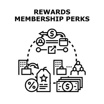 Rewards membership perks for loyalty program benefits Ilustração Stock